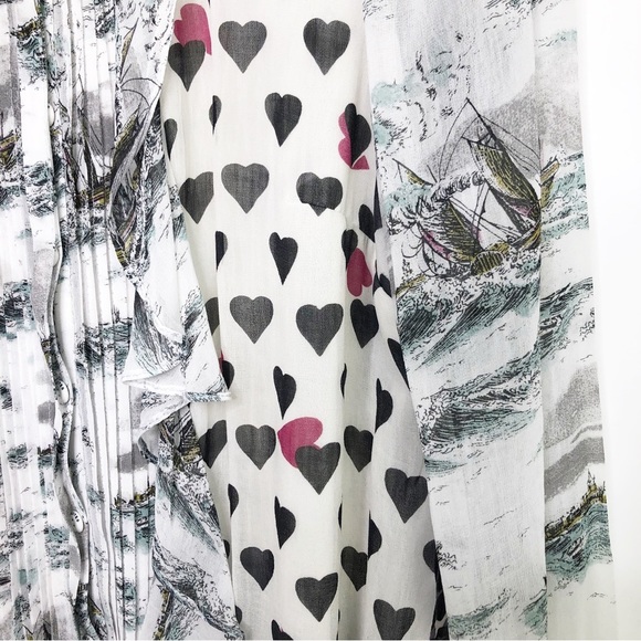 LEIFNOTES by Anthropologie Queen of spades sheer mixed media button down blouse - Picture 3 of 11